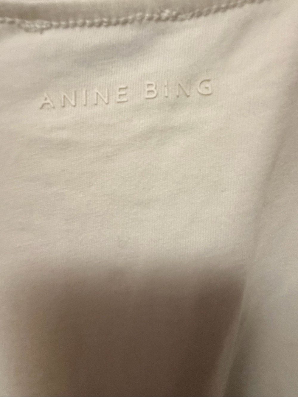 NWT ANINE BING Lili Letterman Tee in Off White SIZE X-SMALL - Picture 9 of 9